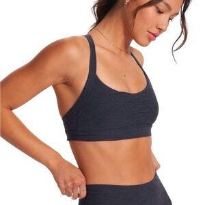 Vuori Elevation Ruched Bra Midnight Heather